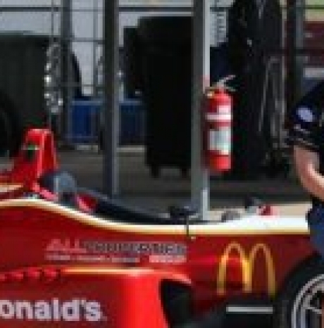 Calan Williams sitting on the MacDonalds seat